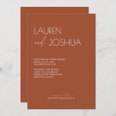 Sienna · Modern minimalistisch script bruiloft Kaart (Voorkant / Achterkant)
