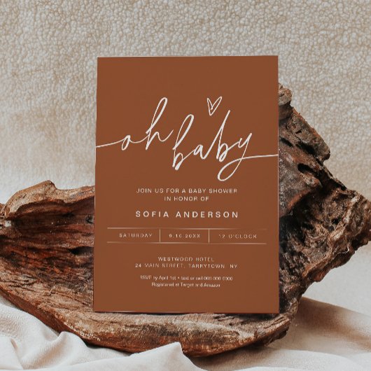 SIENNA Oh Baby shower uitnodiging