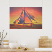 Sienna Sails op Sunset Poster (Keuken)