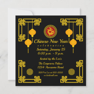 Sier Chinese Nieuwjaarsdraak Kaart
