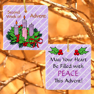Sieraad #2 van 4: 2e week van de Advent (VREDE) Keramisch Ornament
