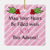 Sieraad #3 van 4: 3e week van Advent (VREUGDE) Keramisch Ornament (Achterkant)