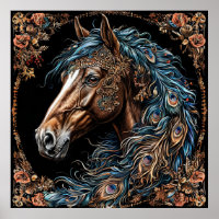 🐎 Sieraad Blauwe Paard Muur Kunst 💙 Blauwe Manen