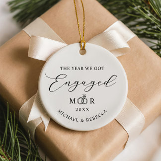 Sieraad met namen van koppel Verloofd Keramisch Ornament