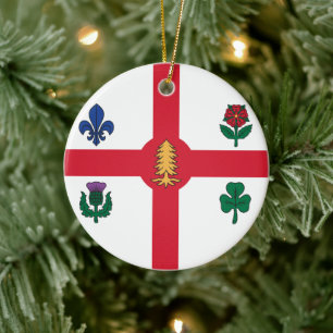 Sieraad met vlag van Montreal, Canada Keramisch Ornament