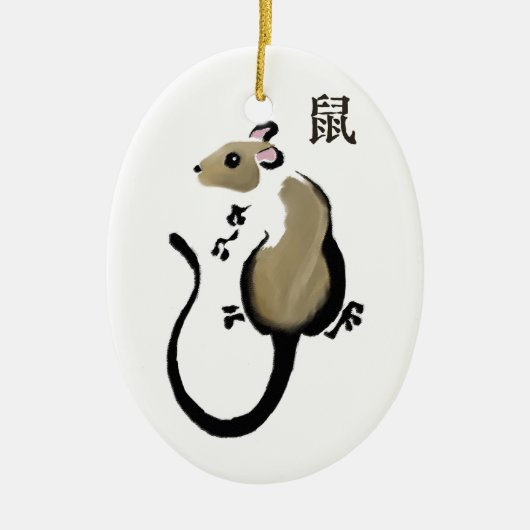 Sieraad voor het jaar van de Rat Keramisch Ornament (Voorkant)
