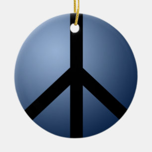 Sieraad, Vrede, Blauw, Rond Keramisch Ornament