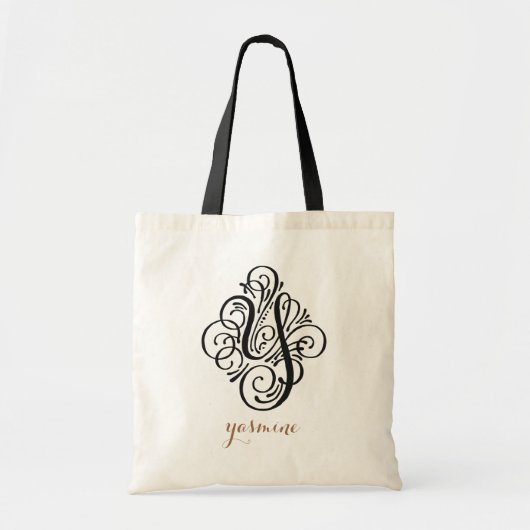 Sieraard Monogram Versierde Persoonlijke Initiaal Tote Bag (Voorkant)