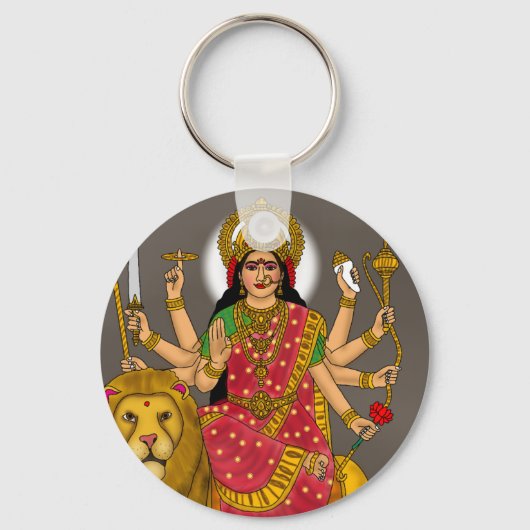 Sieradegodheid Durga Sleutelhanger (Voorkant)