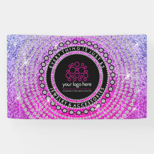 Sieraden Aangepaste Logo Glitter diamant cirkel Spandoek