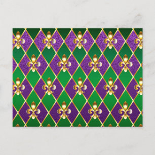 Sieraden Achtergrond Mardi Gras Advieskaart