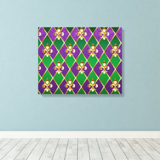 Sieraden Achtergrond Mardi Gras Canvas Afdruk (Insitu (Houten vloer))