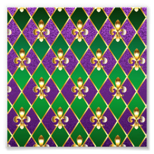 Sieraden Achtergrond Mardi Gras Foto Afdruk