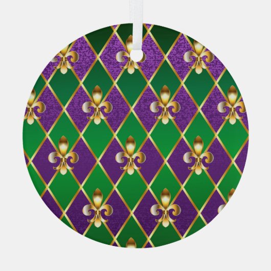 Sieraden Achtergrond Mardi Gras Glas Ornament (Achterkant)