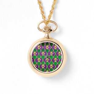 Sieraden Achtergrond Mardi Gras Horloge