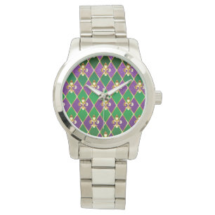 Sieraden Achtergrond Mardi Gras Horloge