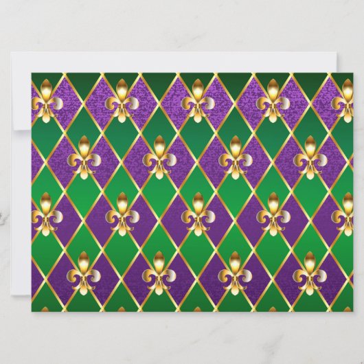 Sieraden Achtergrond Mardi Gras Kaart (Voorkant)