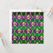 Sieraden Achtergrond Mardi Gras Kaart (Voorkant / Achterkant in situ)