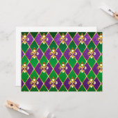 Sieraden Achtergrond Mardi Gras Kaart (Voorkant / Achterkant in situ)