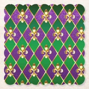 Sieraden Achtergrond Mardi Gras Kartonnen Onderzetters