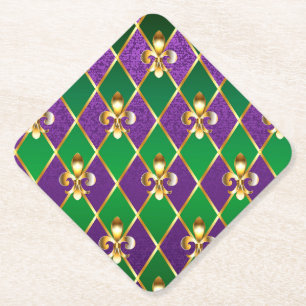 Sieraden Achtergrond Mardi Gras Kartonnen Onderzetters