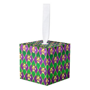 Sieraden Achtergrond Mardi Gras Kubus Ornament
