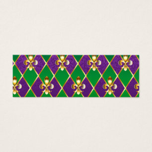 Sieraden Achtergrond Mardi Gras Mini Visitekaartjes