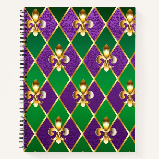 Sieraden Achtergrond Mardi Gras Notitieboek (Voorkant)