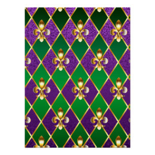Sieraden Achtergrond Mardi Gras Perfect Poster