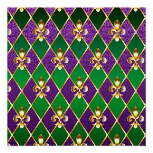 Sieraden Achtergrond Mardi Gras Perfect Poster (Voorkant)