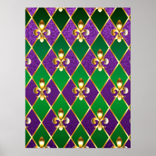 Sieraden Achtergrond Mardi Gras Poster