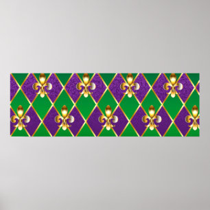 Sieraden Achtergrond Mardi Gras Poster