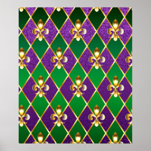 Sieraden Achtergrond Mardi Gras Poster