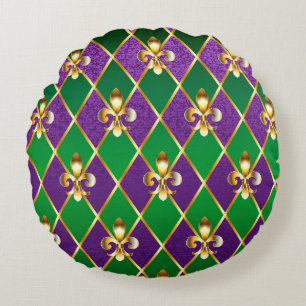 Sieraden Achtergrond Mardi Gras Rond Kussen