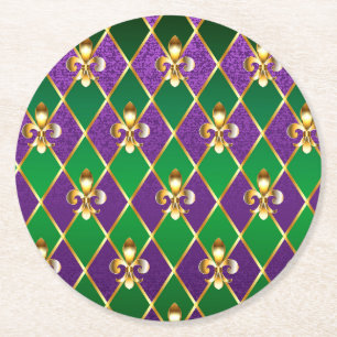 Sieraden Achtergrond Mardi Gras Ronde Kartonnen Onderzetter