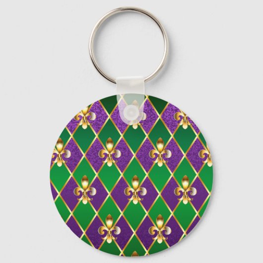 Sieraden Achtergrond Mardi Gras Sleutelhanger (Voorkant)