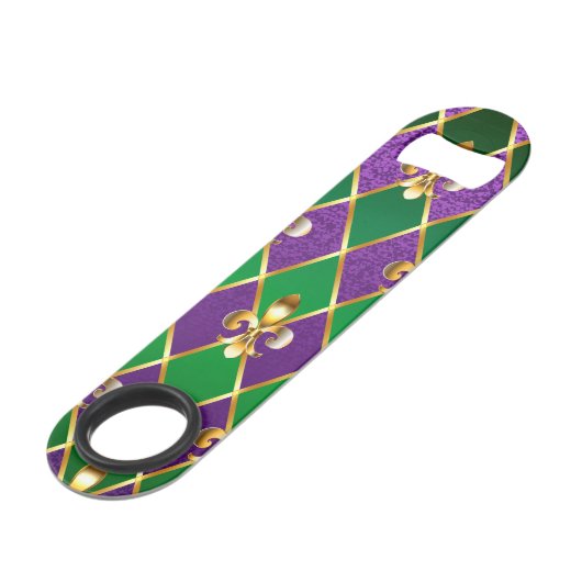 Sieraden Achtergrond Mardi Gras Speed Flessenopener (Voorkant Gekanteld)