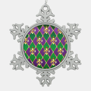 Sieraden Achtergrond Mardi Gras Tin Sneeuwvlok Ornament