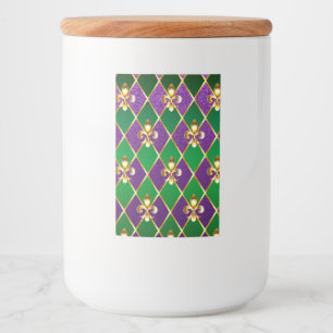 Sieraden Achtergrond Mardi Gras Voedselcontainer Etiket
