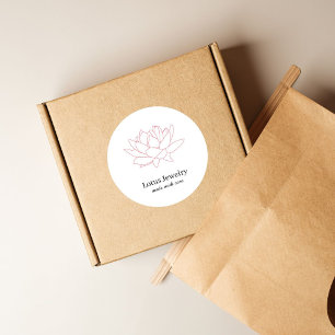Sieraden bedrijf rode lotus bloem uw logo hier vierkante sticker