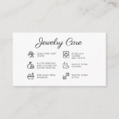 Sieraden Care Instructies Business Dank u kaart (Voorkant)