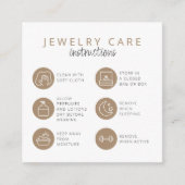 Sieraden Care Instructies Neutraal Beige Dank u Informatiekaartje (Voorkant)