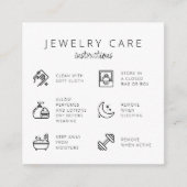 Sieraden Care Instructies Zwart Wit Dank u Informatiekaartje (Voorkant)