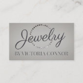 Sieraden Designer Metalen Glitter Dot Circle Grijs Visitekaartje (Voorkant)