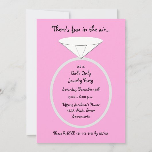 Sieraden Feest Reuzenring Uitnodigen Kaart (Voorkant)