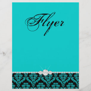 Sieraden Flyer Kapsalon Damast Zwart Blauw Klasse