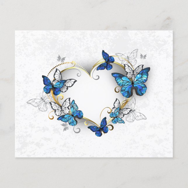 Sieraden Hart met Vlinders Morpho (Voorkant)