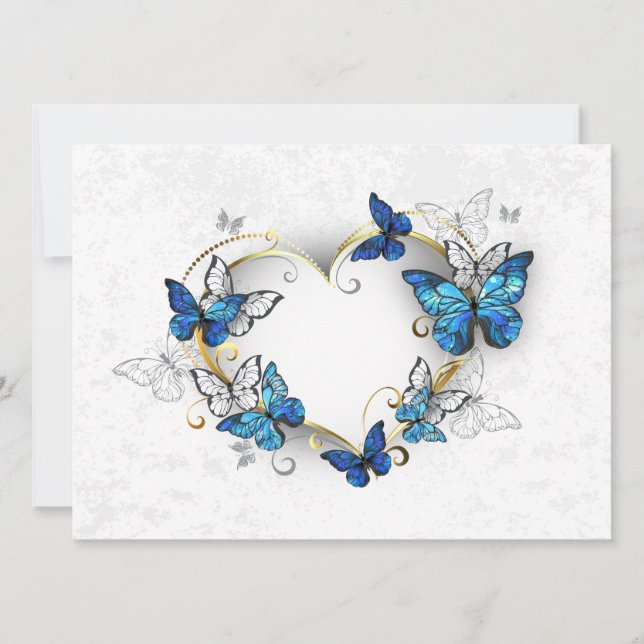 Sieraden Hart met Vlinders Morpho (Voorkant)