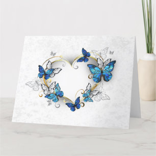 Sieraden Hart met Vlinders Morpho Bedankkaart