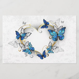 Sieraden Hart met Vlinders Morpho Briefpapier